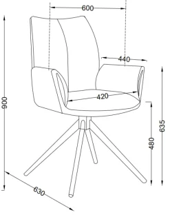 Draaistoel Fiona met armleuning