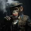Glasschilderij - Smokey ape