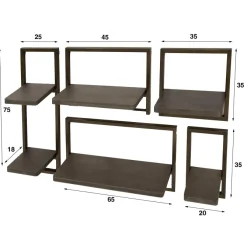 Hierro wandschap set van 5