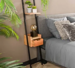 Lean nachtkastje met 1 lade en 1 legplank