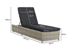 Levisa Sunbed met wiel Verstelbaar