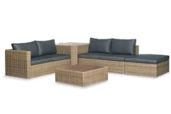 Mateo' loungeset met coffee table en incl. alle zit- en rugkussens