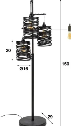 Medina Vloerlamp 3 lichten