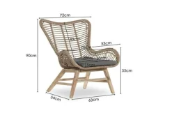 Rosas Loungechair inclusief zitkussen en voetbankje