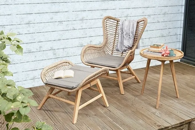 Rosas Loungechair inclusief zitkussen en voetbankje