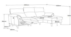 Tivola Bankstel 3-zits met longchair incl. relaxfunctie