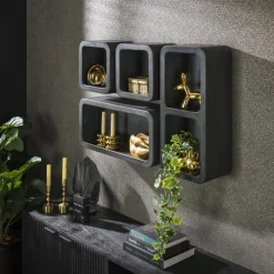 Vulcano wandrekken set van 4 in antraciet